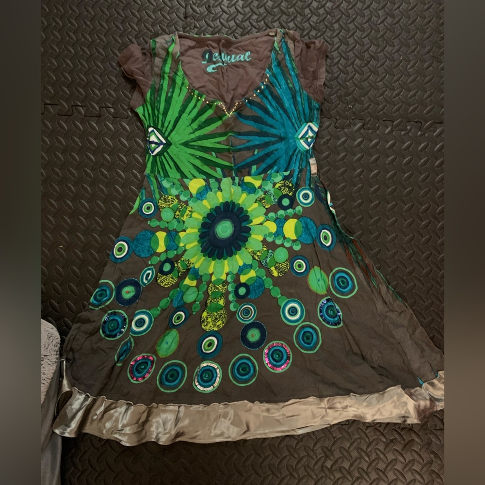 Desigual green gray dress - Size Large